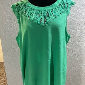 Cato Green Lace Sleeveless Blouse